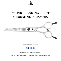 TAA Scissors Dog Grooming Shears Professional Pet Scissors Serrated Scissors Ultra-Light Hair Cut for Dog Groomer Tool XX-6040