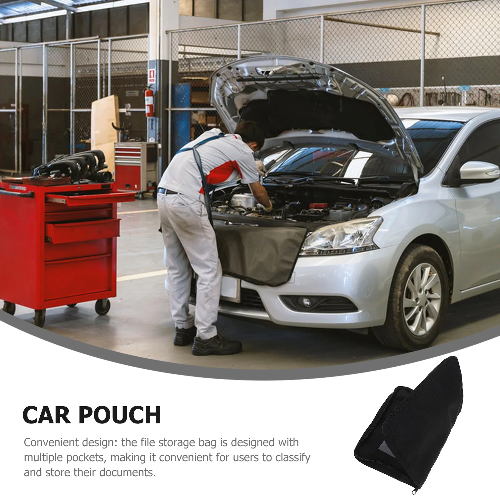 

Portable Oxford Cloth Car Organizer File Storage Bag Multi Manual Case Car Storage Pouch Durable Wear Resistant