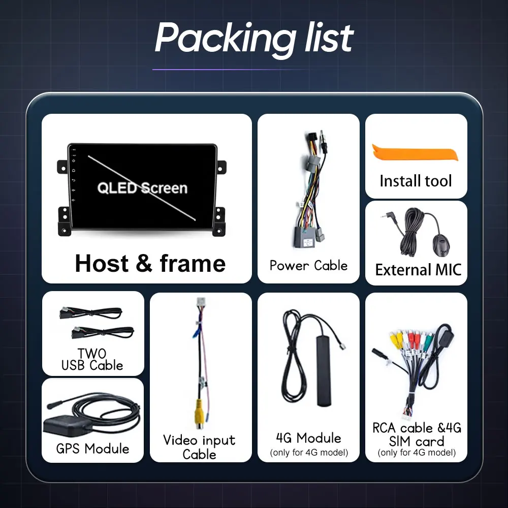 سيارة أندرويد لسوزوكي جراند فيتارا 3 2005 - 2015 راديو تلقائي ستيريو رئيس وحدة مشغل وسائط متعددة الملاحة Carplay No 2din DvD