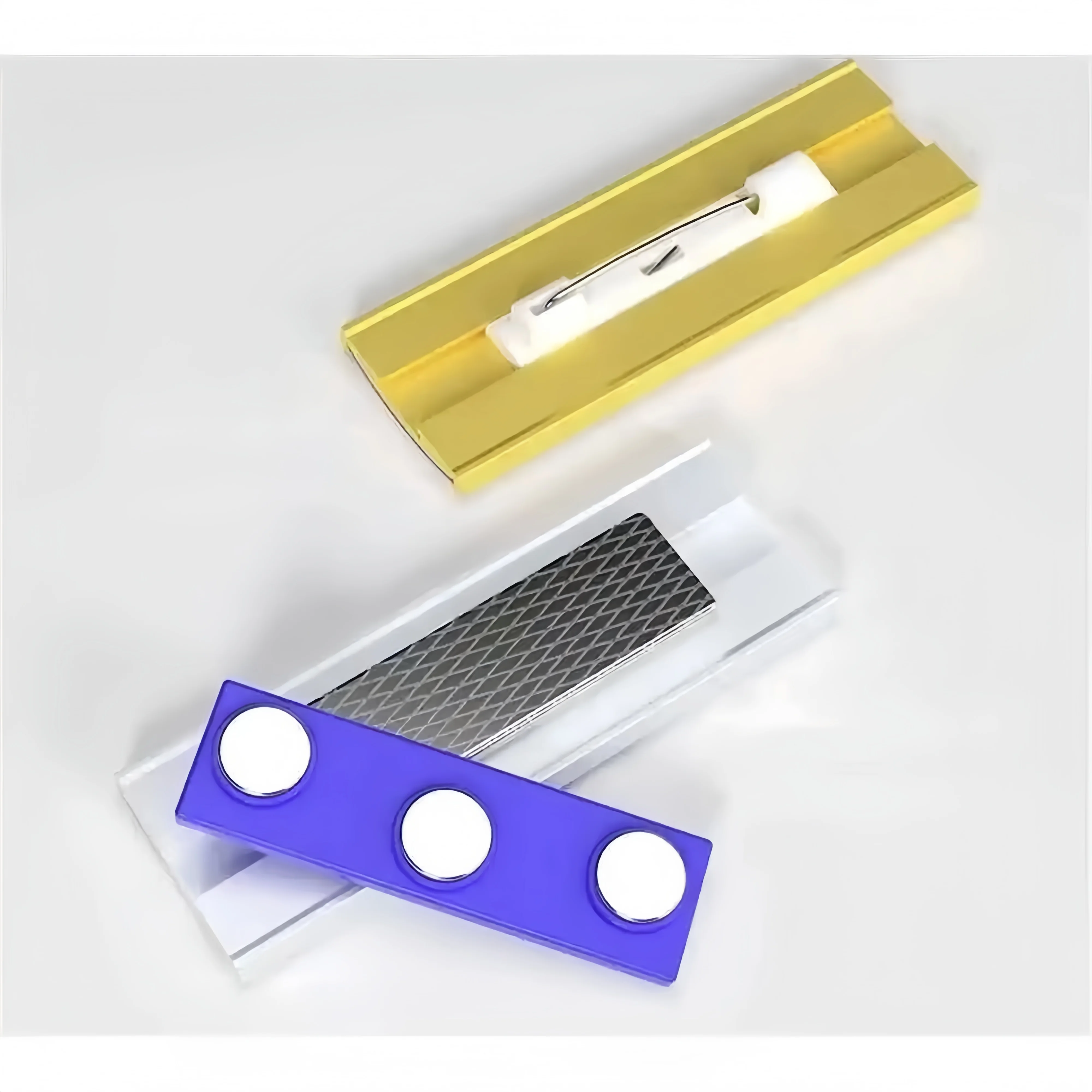 5pcs Silver Gold Pin Magentic Name Id Tag Badge Fastener Holder Card Tag Metal Strong Force