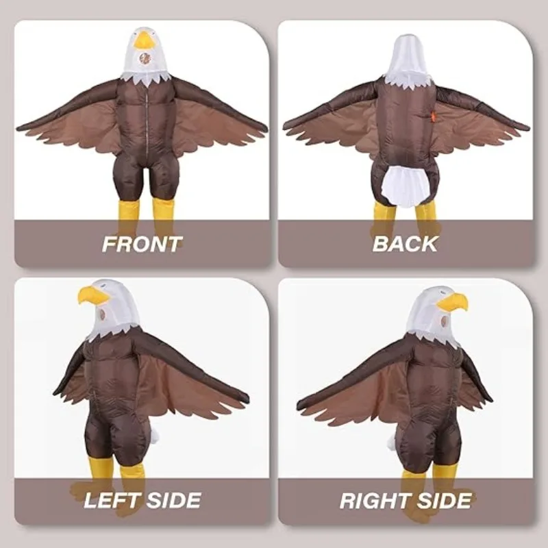 الكبار نفخ النسر زي تأثيري فستان هالوين عيد الميلاد كرنفال الشارع تأثيري حلي عطلة بدلة قابلة للنفخ #3