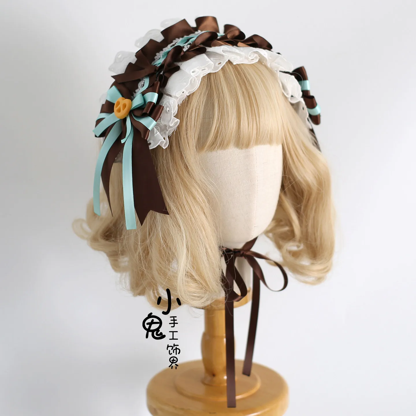 

Top Hat Lolita Small Thing Cake Lolita Hair Accessories for Women Original Handmade Mint Chocolate Headband