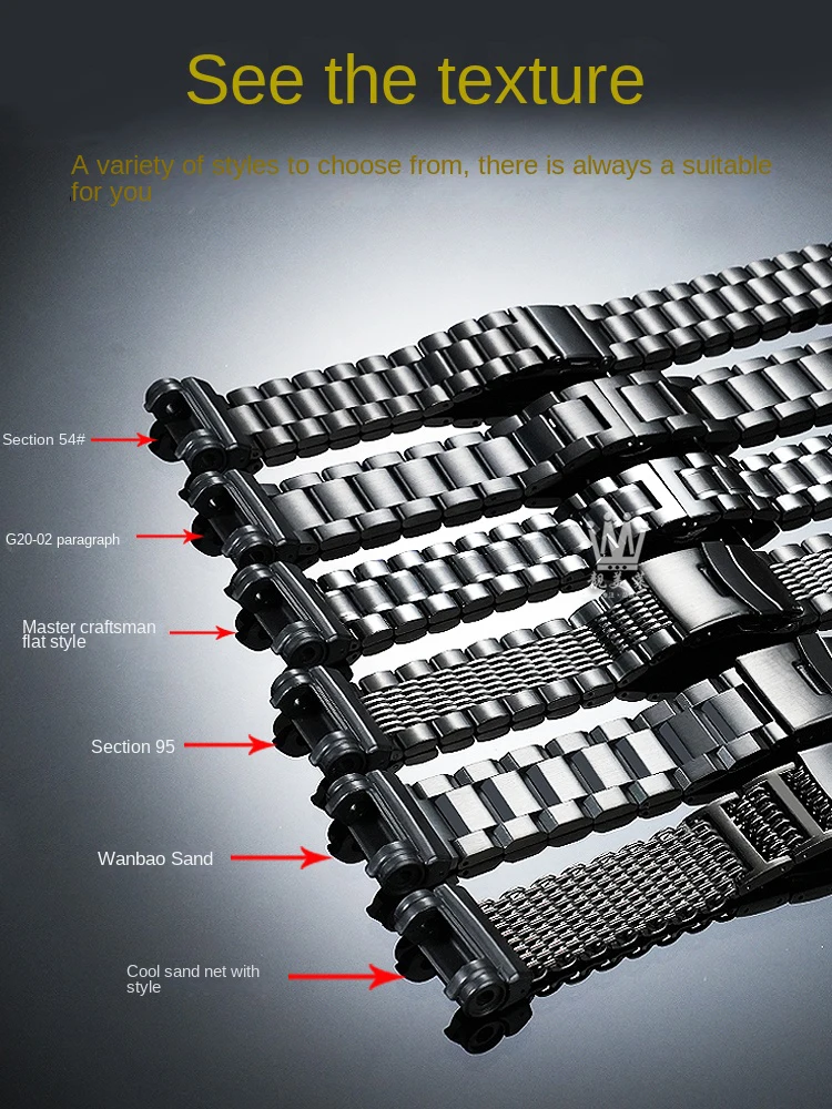 GPW1000 Stainless Steel Strap Bracelet For G-SHOCK Casio 5410 Adapter GPW-1000 Big Wrist Extended Black Multi Style Metal straps