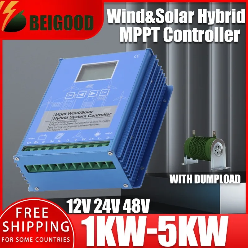 Wind And Solar Hybrid System 1kw-5kw 12V-48V Powerful Wind Solar Hybrid Controller Boost Charge With Dump Load For Home