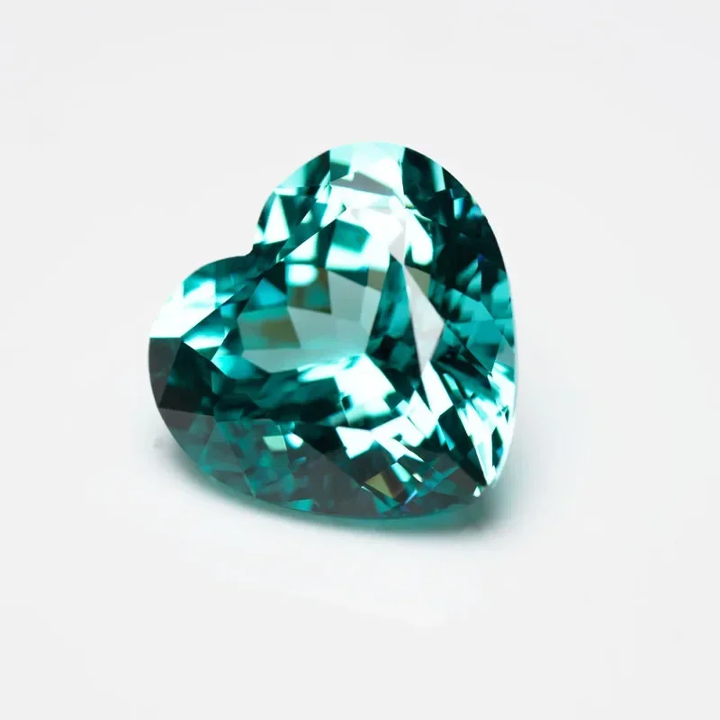 

TOP Hot Sales Lab Grown Paraiba Heart Cut Gemstone for DIY Advanced Jewelry Making Inlay Ring Necklace Selectable AGL Certificat