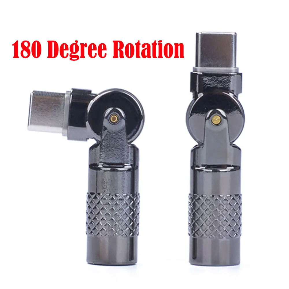 1PCS Type-C Adapter 180 Degree Rotating Type C Male to USB C Female Connector Converter For Xiaomi Samsung Chargingr plug