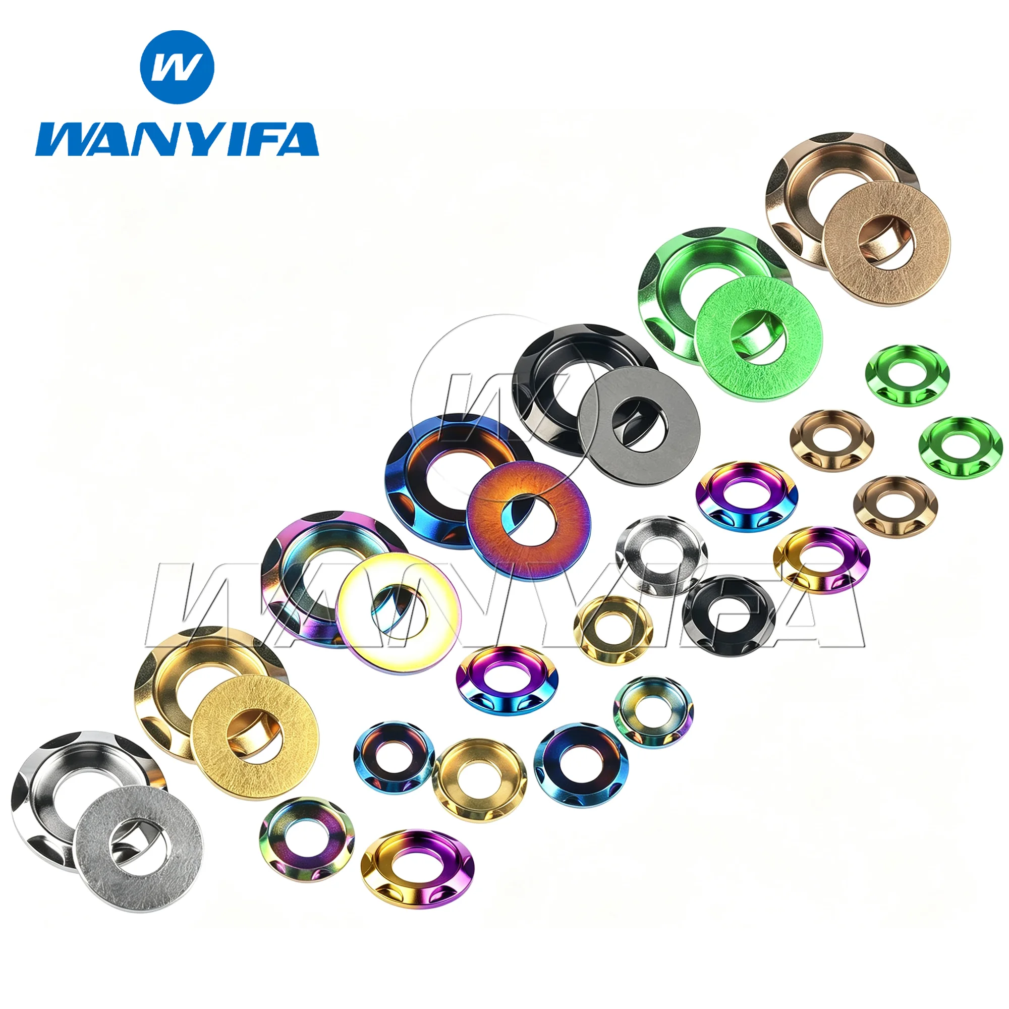 Wanyifa Titanium Washer M5 M6 M8 M10 Fancy Decorative Gasket Spacer for Bike Motorcycle Car