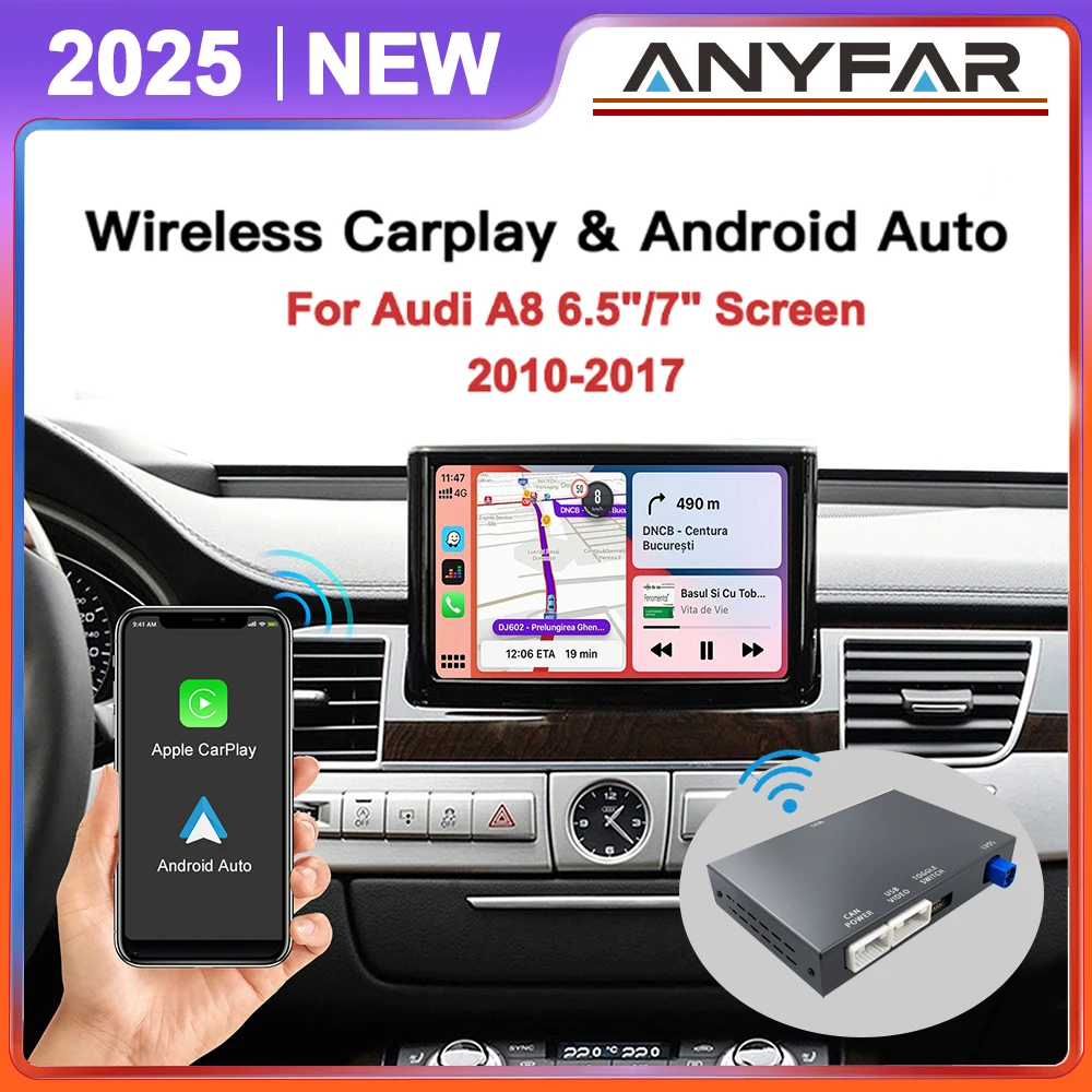 Drahtlose CarPlay Android Auto Für Audi A8 2010–2017 Schnittstelle Mirror Link AirPlay Autolink Bluetooth Rückfahrkamera