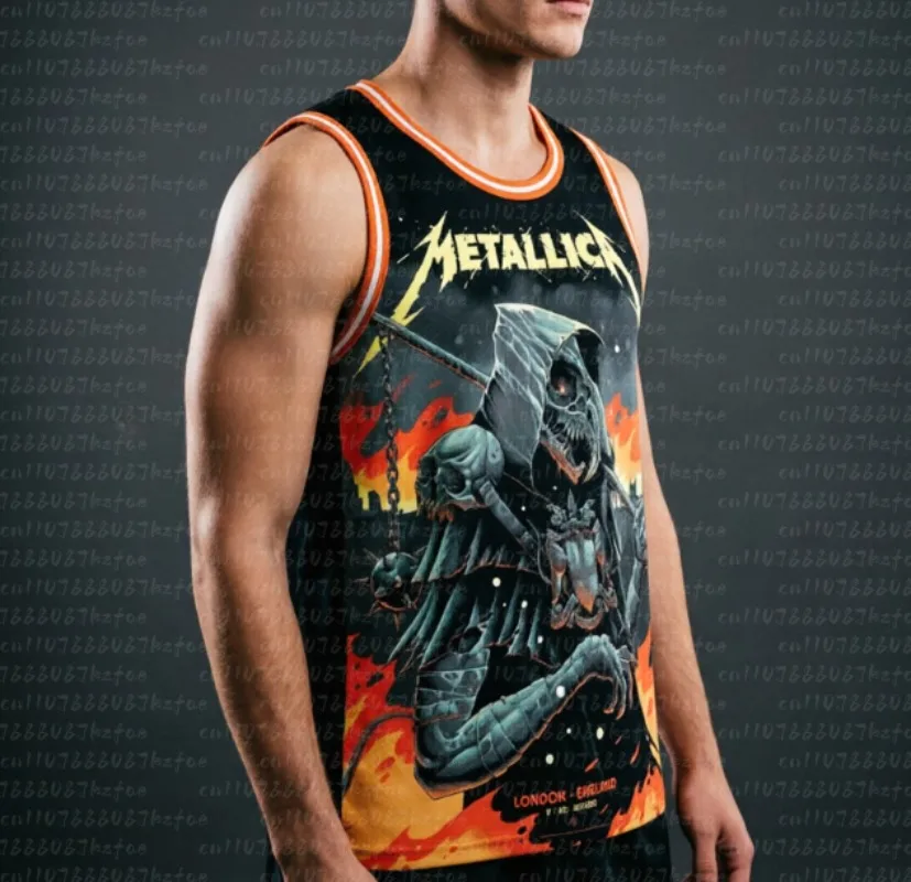 Metallica M72 European Tour 2026 Basketball Jersey Summer Vest Breathable Quick Drying FamilyMatching Clothing