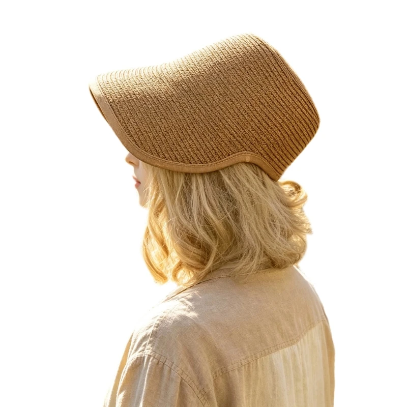 Wide Brims Woven Sun Hat Base Flat Bonnet Straw Hat Base for Garden Walking Vacation and Ribbon Craft Project Headwear Y166