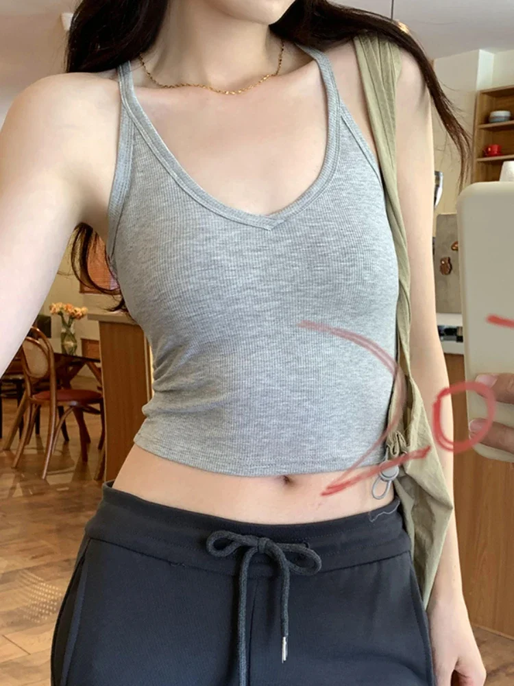 Sommer Frauen Leibchen Crop Tops Ärmel Schlank Schlinge T-shirt Schwarz Weiß Bodenbildung Tanks Unterwäsche Weste Tops 2026