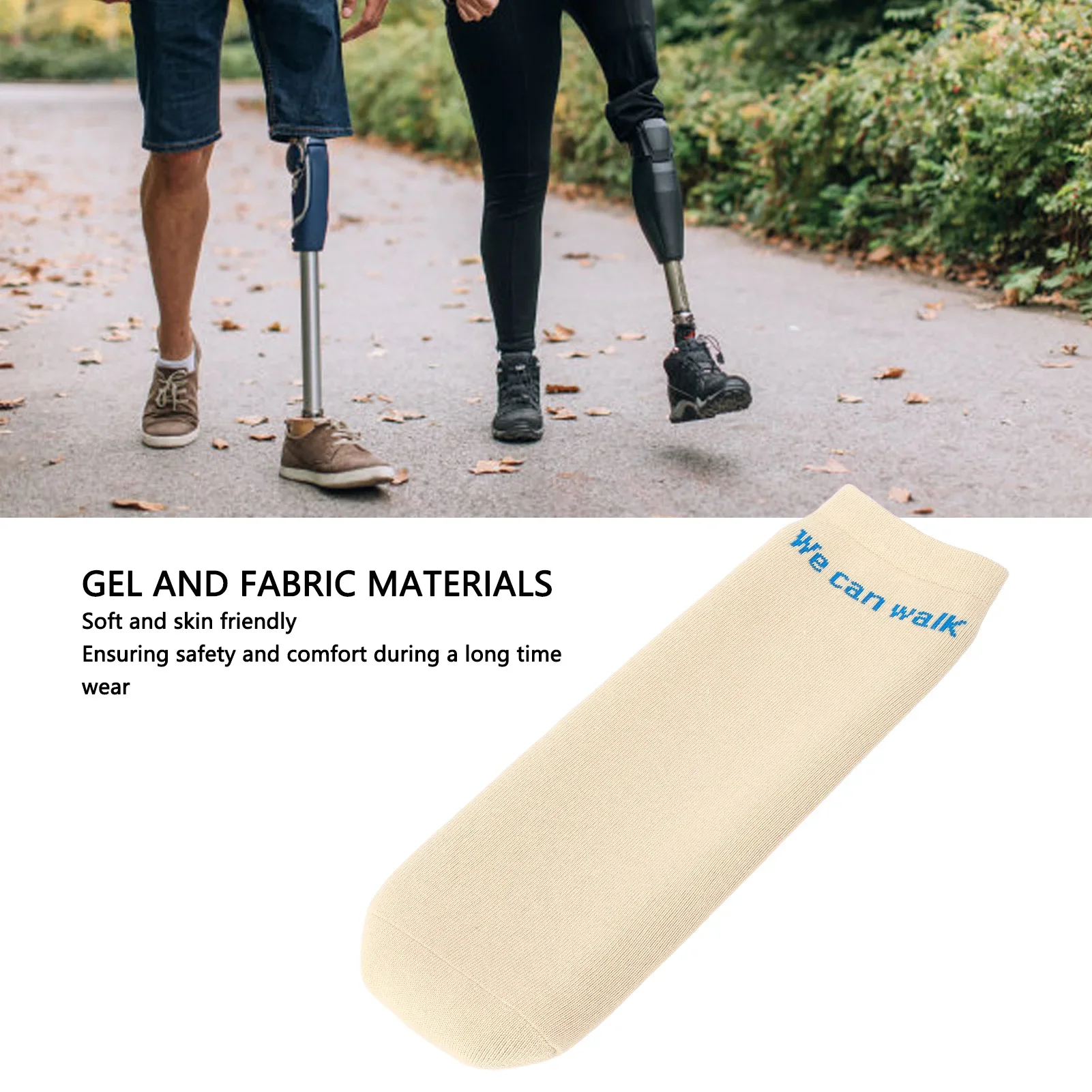 Gel Prosthetic Sleeve for Amputees Socks Stump Shrinker Prosthetic Stump Shrinker Below Knee High Elasticity Sock