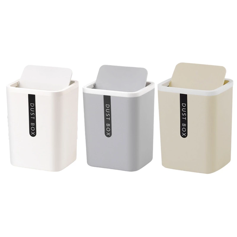 Home Office Countertop Garbage Basket Trashbox for Creative Mini Desktop Trash Can Tabletop Plastic Small Waste Bin with