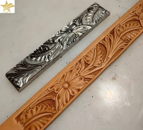 3D Vintage Western Floral Leather Embossing Mold Spliceable Engraved Belt Stamping Die DIY Leather Belt Strap Wallet Making Tool