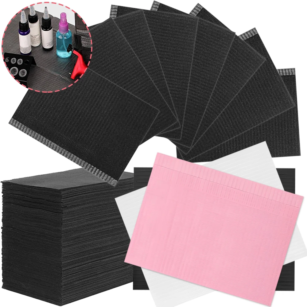 125/50/10Pcs Disposable Tattoo Cleaning Wipes Pad Dental Bibs Waterproof Sheets Paper for Nail Arts Piercing Tattoo Accessories