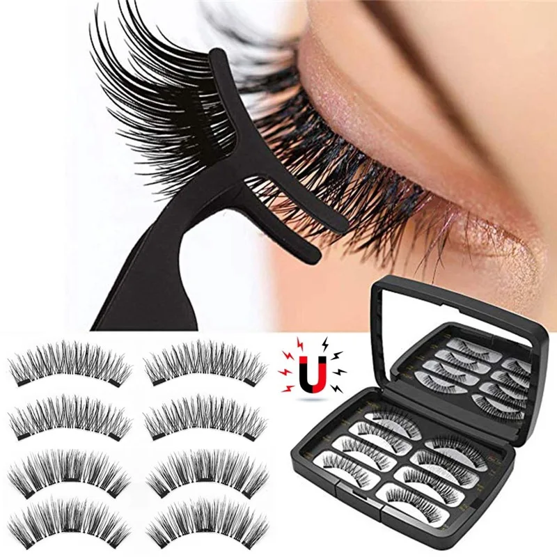 Segmented Magnetic False Eyelash Set, Eyelash Magnet, Magnetic Eyelash Clip, Little Devil, Black Stem Eyelashes, Eyelash.