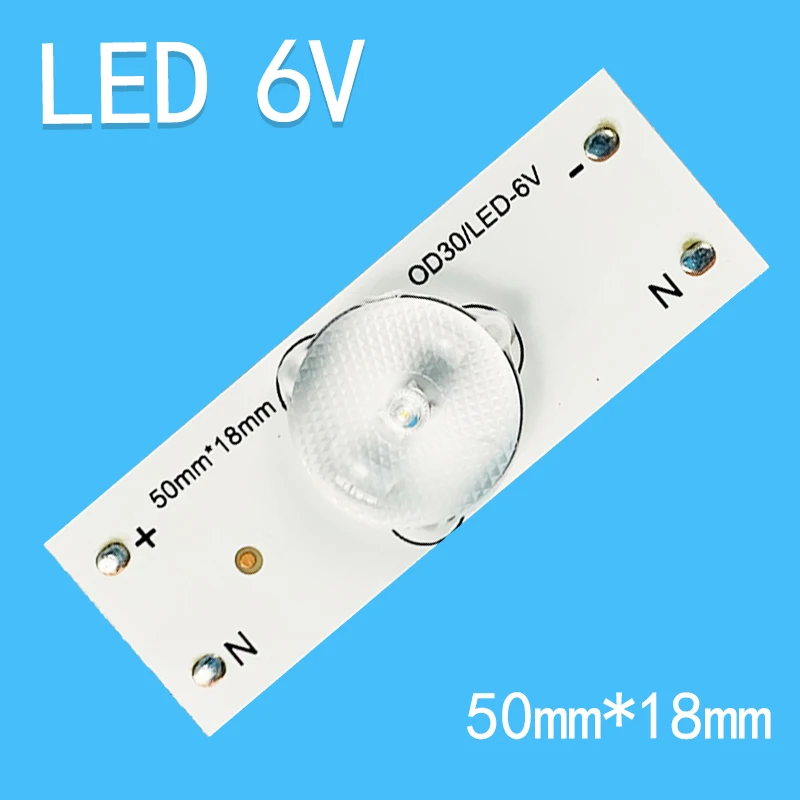 New LED Backlight Strip 6V Lamp Beads 50mm*18mm for LED TV Repair 32-75 Inch LED TV Back Optical Lens Filter