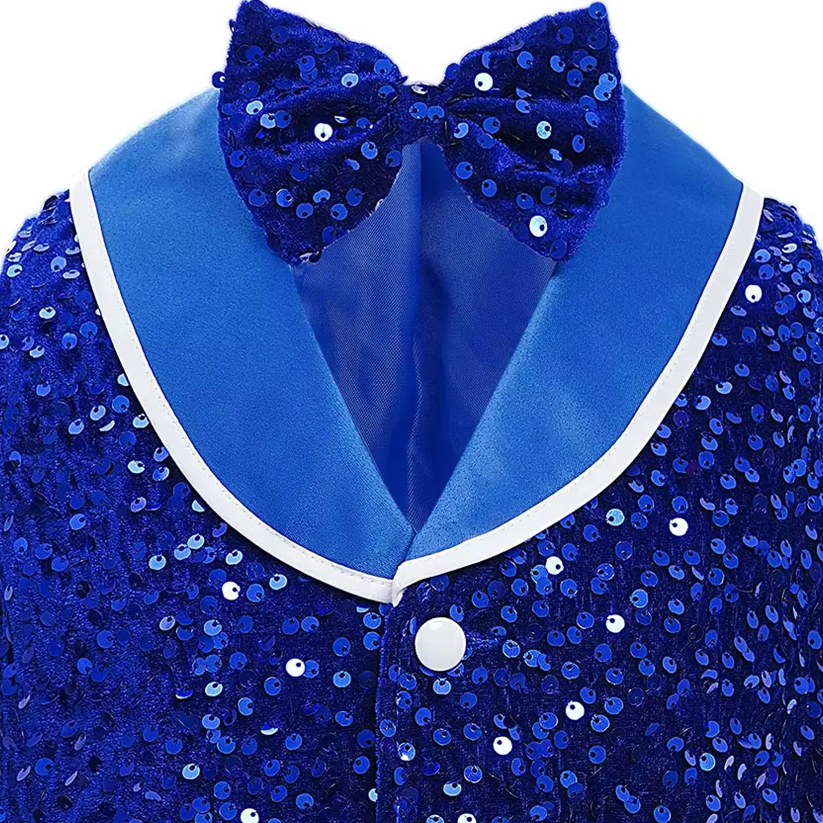 Unisex Waistcoat Kids Sequin Waistcoat Sparkling Sequins Velvet Vest with Bow Tie Singer Show Party Stage Performance Costume
