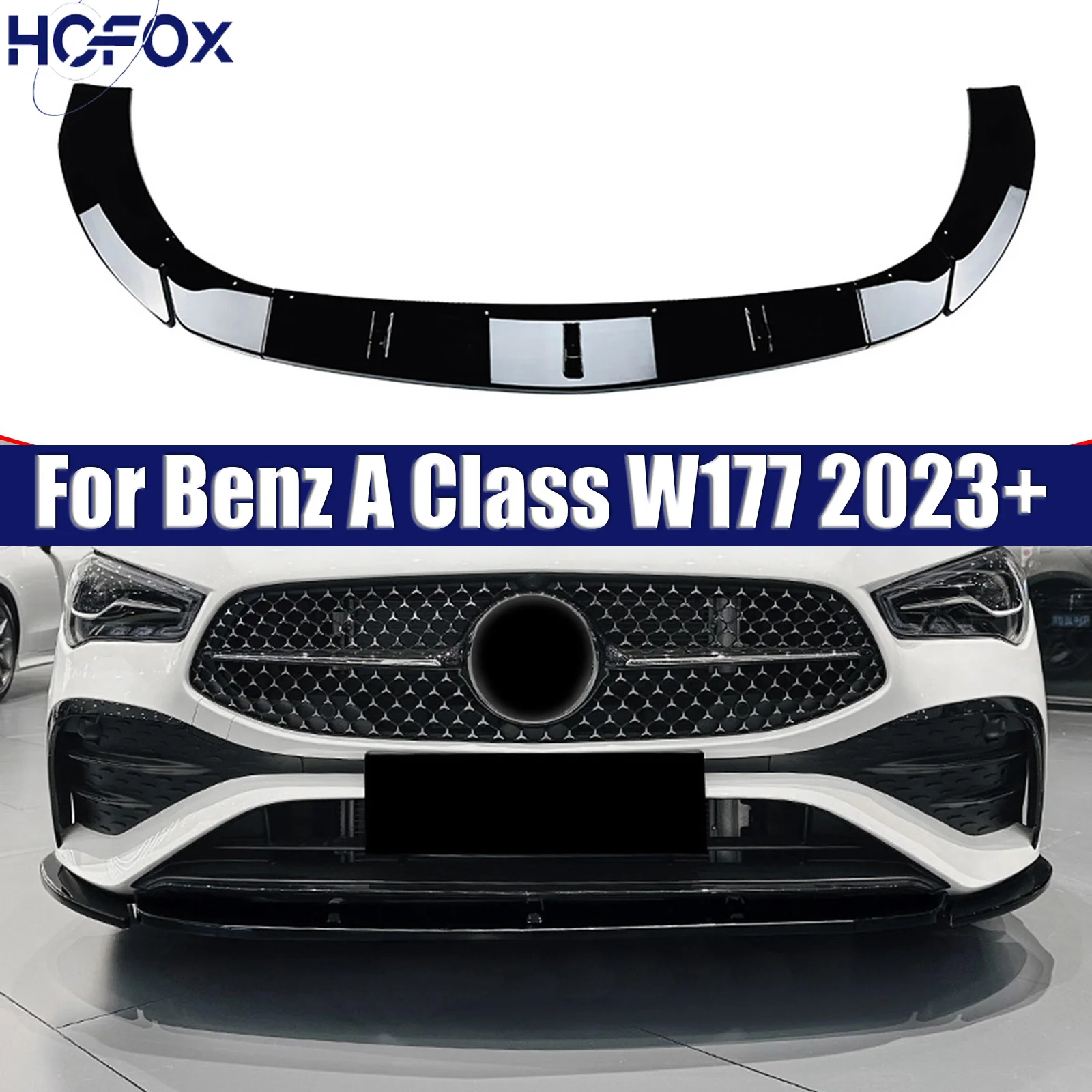Spoiler Bumper Depan Bawah Trim Hitam Untuk Mercedes Benz Kelas A W177 2023+