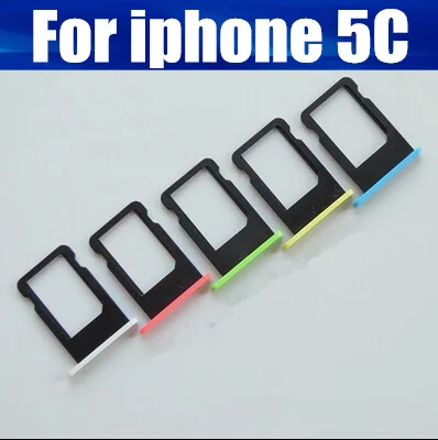 Sim Card Tray For iPhone 5C Sim Card Adapter Holder Slot Colorful Card Tray Replacement Repair Part Green Yellow Blue Pink White