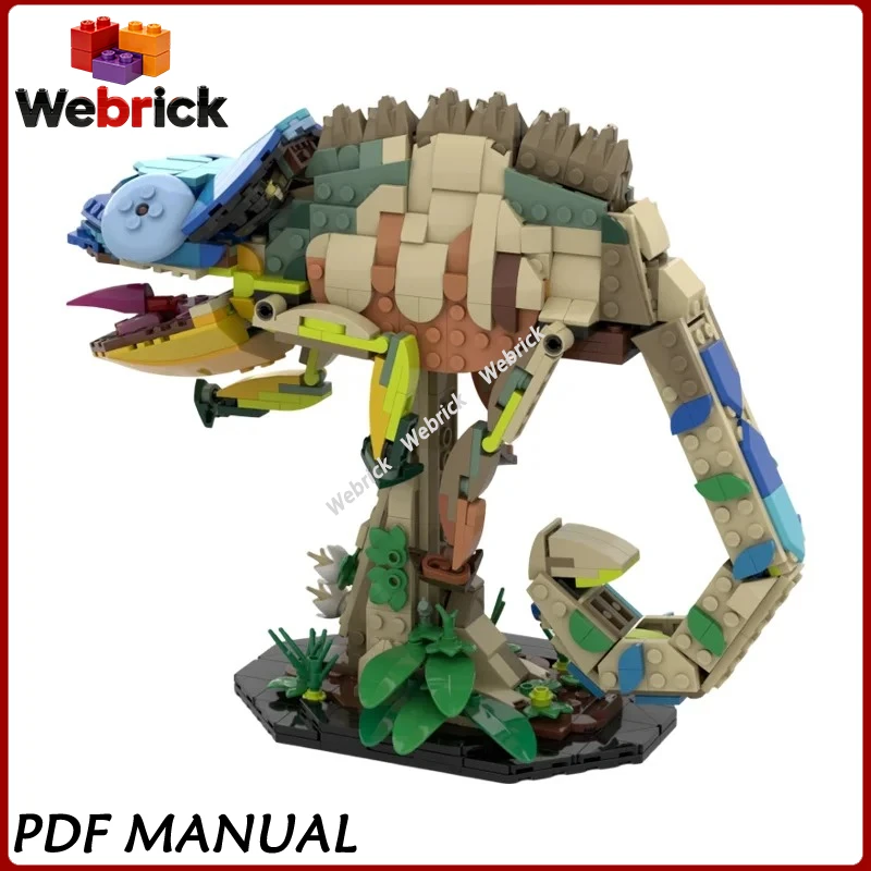 

Color-Changing Chameleon MOC Building Bricks, Detailed Lizard Figure for Home Decor and Collection