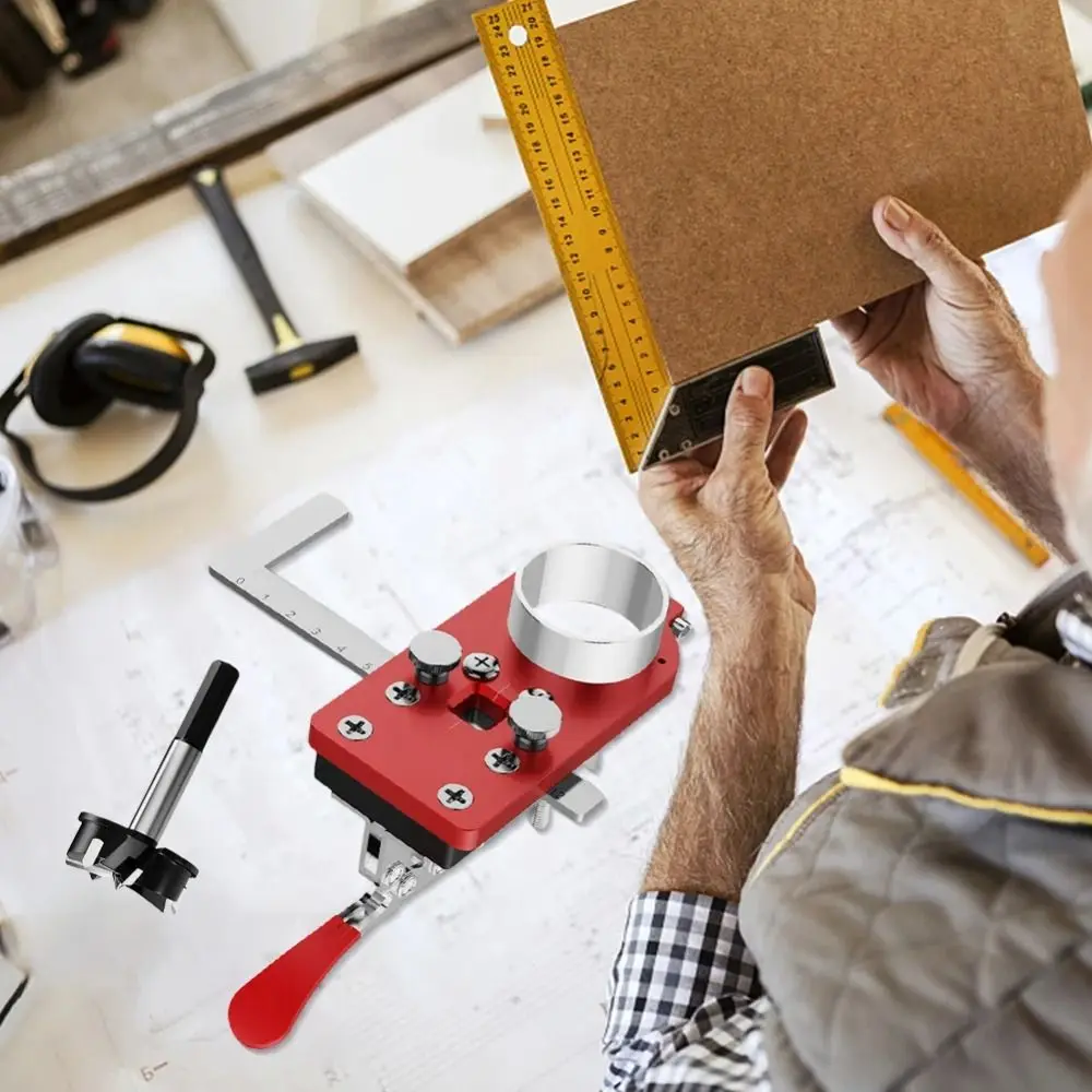 

Accurate Positioning Tool Hinge Hole Opener Practical Design Fixture Ruler Hinge Drilling Jig Precision Guide Adjustable