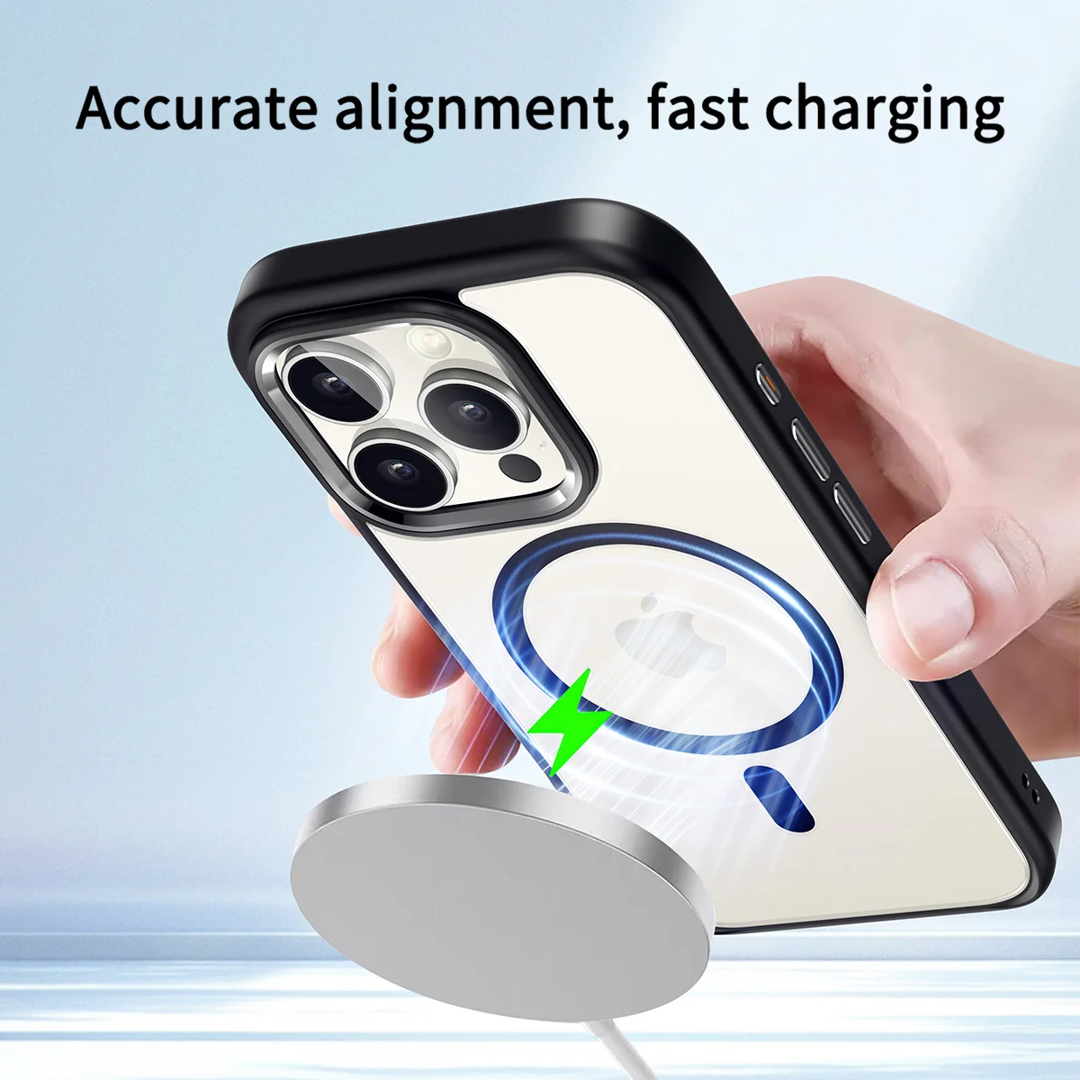 حافظة شحن لاسلكية مغناطيسية فاخرة جديدة لعام 2026 لهاتف آيفون 14 15 16 برو ماكس بلس غطاء خلفي صلب من البولي كربونات الشفاف #3
