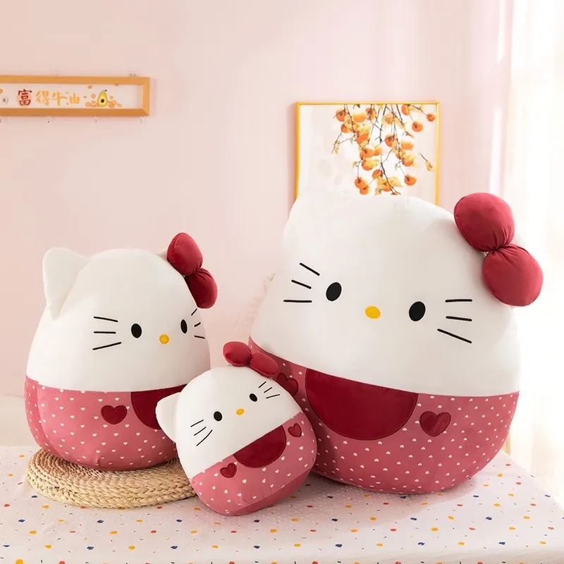 

2025 New Cute Cartoon Kt Cat Pillow Plush Toy Katie Cat Sofa Car Plush Doll Decoration Pillow Ornament Birthday Gift