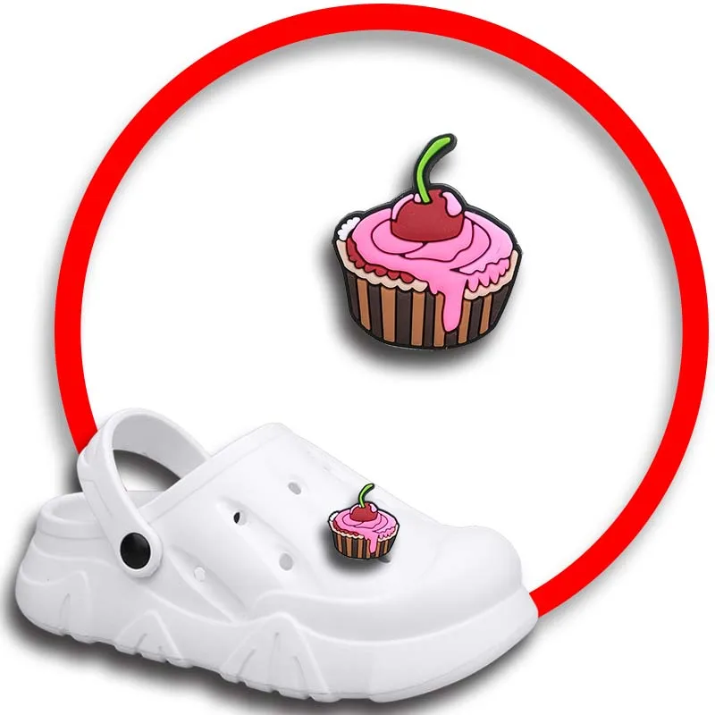 Dijes para zapatos de bocadillos de pastel para Crocs, sandalias, alfileres de zuecos, decoraciones para zapatos, accesorios para hombres, niñas y niños