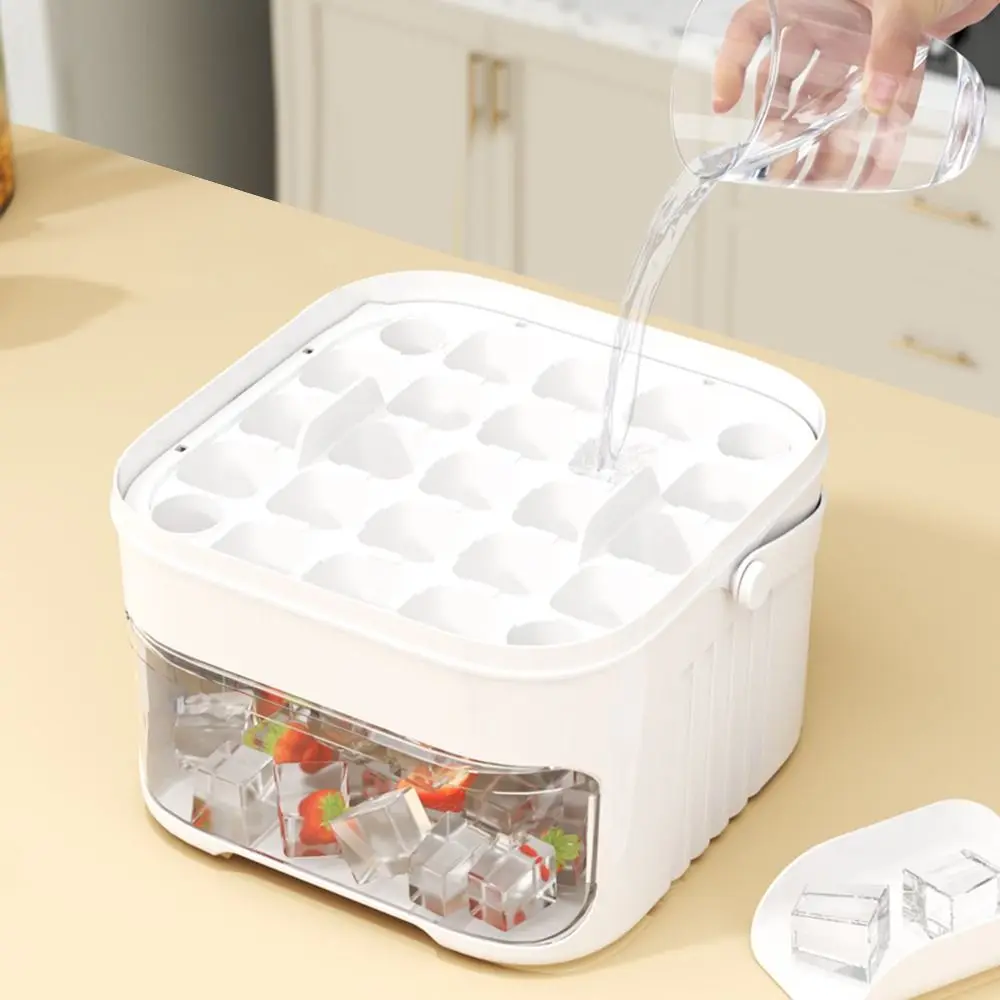 

50-Cube Ice Maker with Easy Press Cap with Easy-press Lid Double-layer Ice Cube Machine Reusable Food-grade Ice Cube Mold