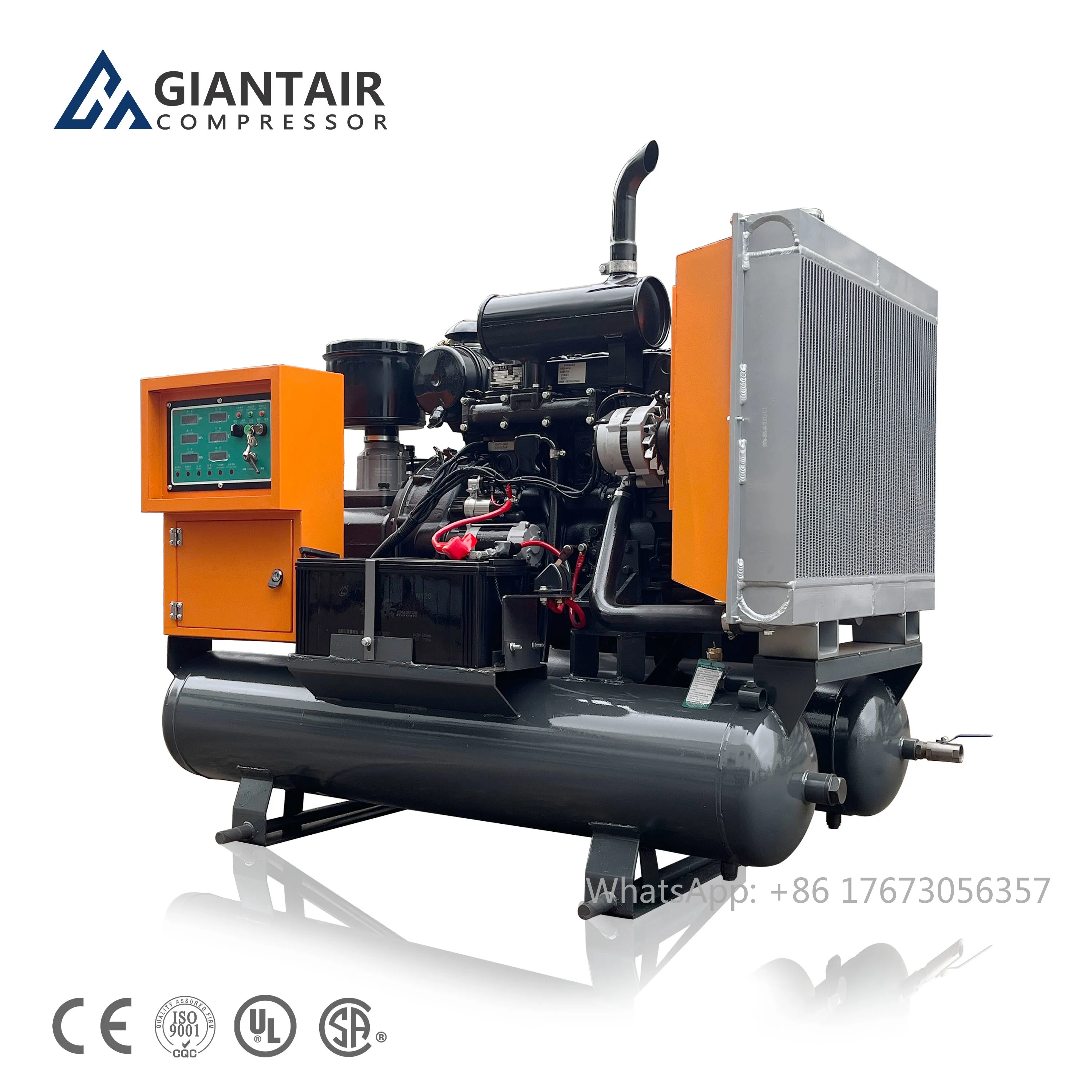 177cfm 8 Bar Small Screw Type Portable Mining Diesel Engine Air Compressor For Mining Construction Drilling