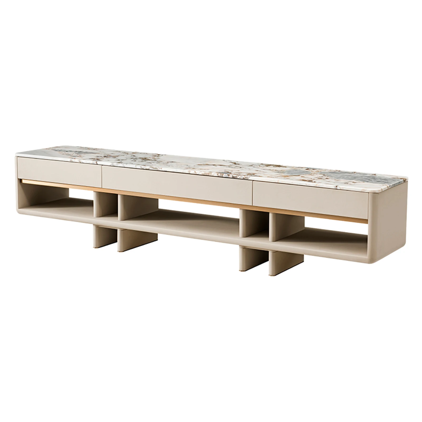 ⅹ- Marble Top TV Unit for Living Room TV Cabinet Modern Led TV Stand&