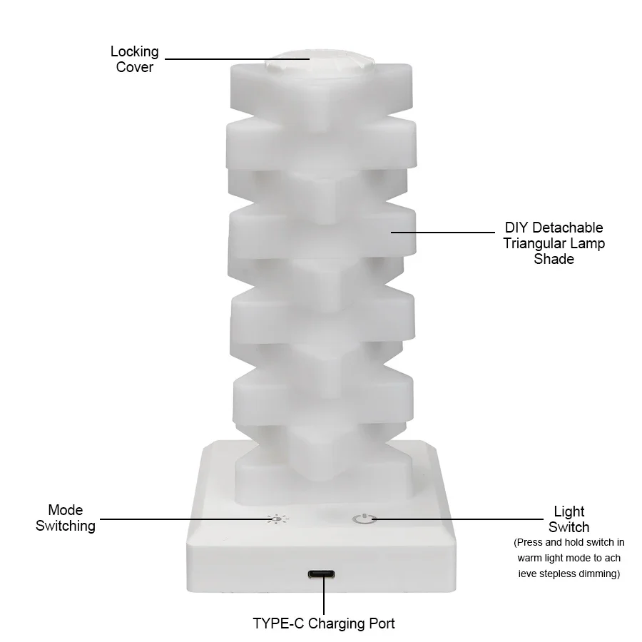 D5 الإبداعية DIY قابل للتعديل RGB المكعب السحري ضوء الليل، USB المنزل غرفة نوم لعبة غرفة يعتم وتغيير اللون مصباح السرير الليل #5