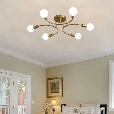 Nordic industrial style iron art ceiling light, living room, bedroom, multi head modern minimalist creative branch chandelier, d