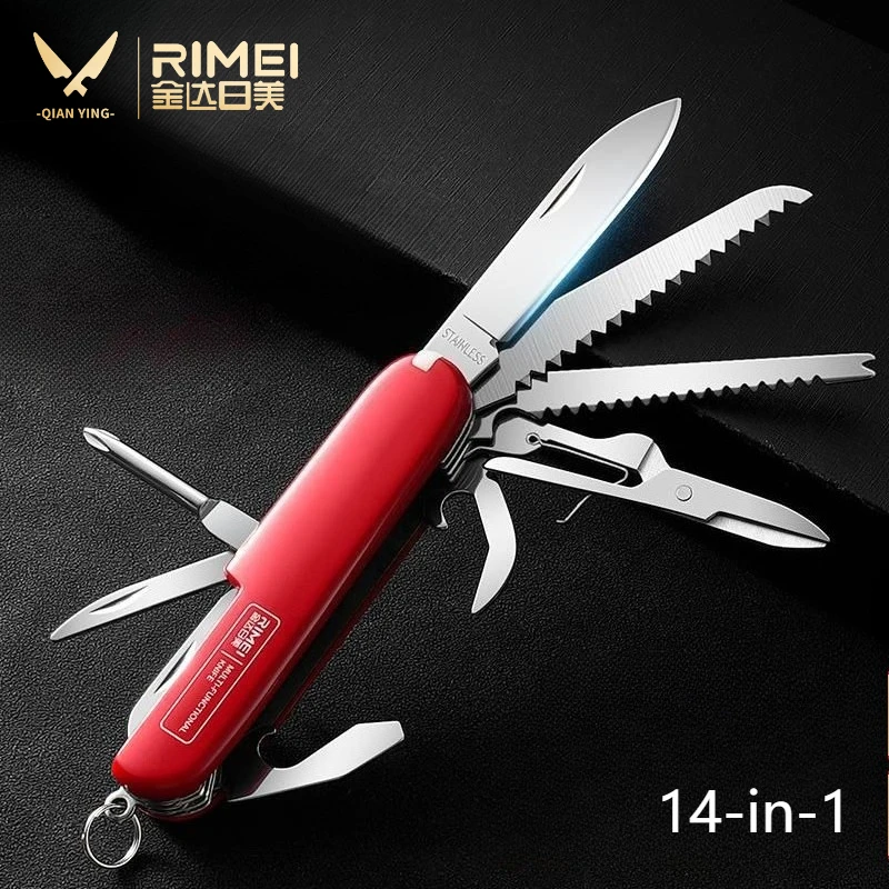 Multi-functional Folding Pocket knife Stainless steel Fruit knife Scissors Nail Clipper Screwdriver Combination EDC Multi-tool