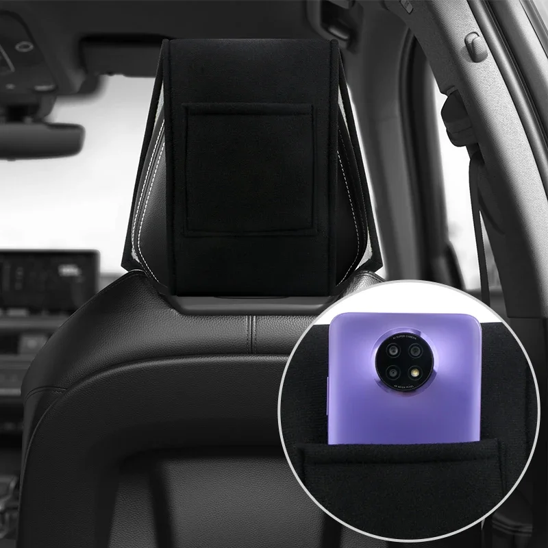 1/2pcs Car Headrest Cover with Phone Pocket for Subaru Forester Impreza Legacy Outback WRX STI Crosstrek BRZ XV