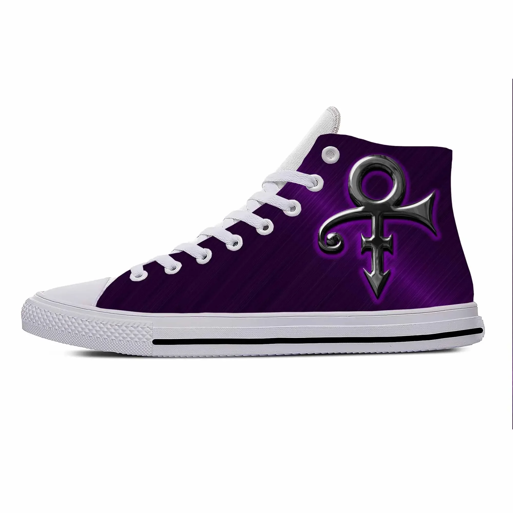 

Singer Prince Symbol Rogers Nelson Purple Rain Casual Cloth Shoes High Top Lightweight Breathable 3D Print Men Women Sneakers