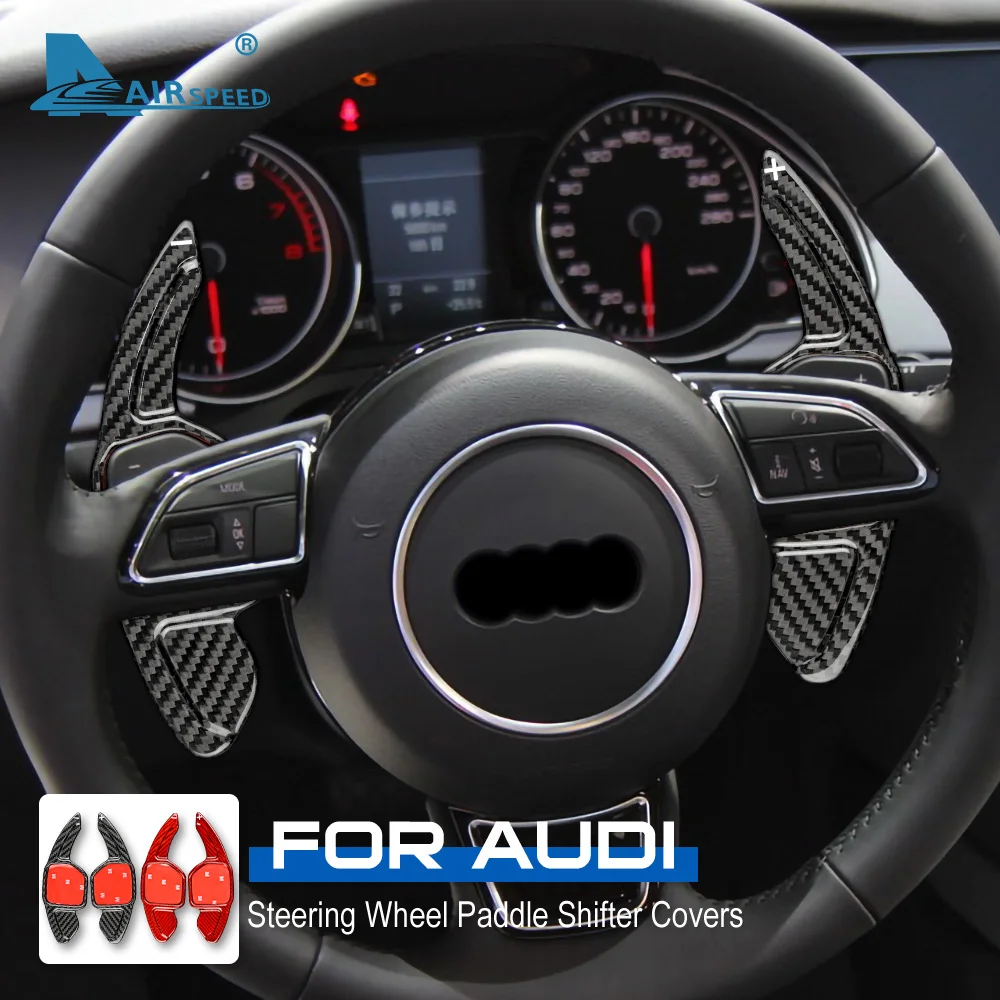 

Real Hard Carbon Fiber Cover for Audi A3 A4 A5 A6 S6 A7 A8 S8 Q3 Q5 Q7 TT Car Steering Wheel Paddle Interior Trim Accessories