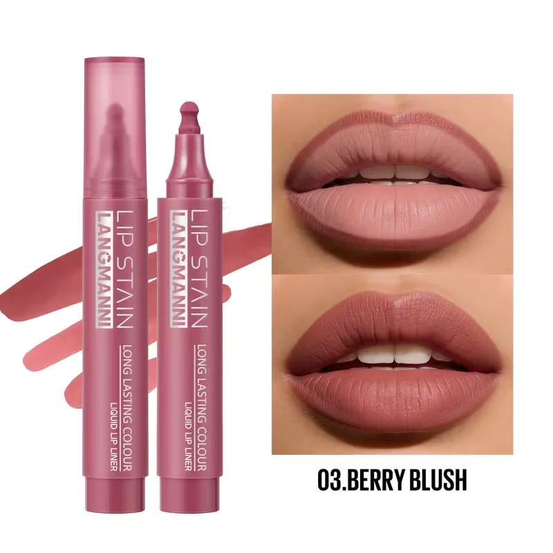 Lip Stain Liquid Lip Liner Marker Pen Long Lasting Waterproof Matte Lip Tint Highly Pigmented Nude Lip Contour Makeup For Women 1