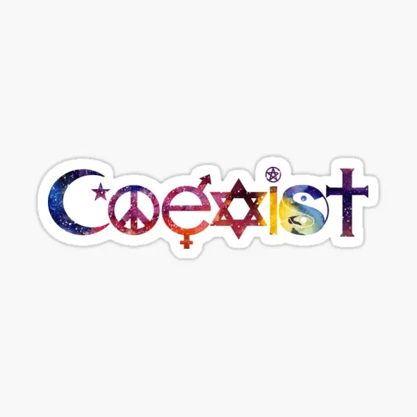 Coexist Space  5PCS Stickers for Room Window Wall Funny Decorations Laptop Decor  Art Home Kid Water Bottles Cartoon Bumper Cute