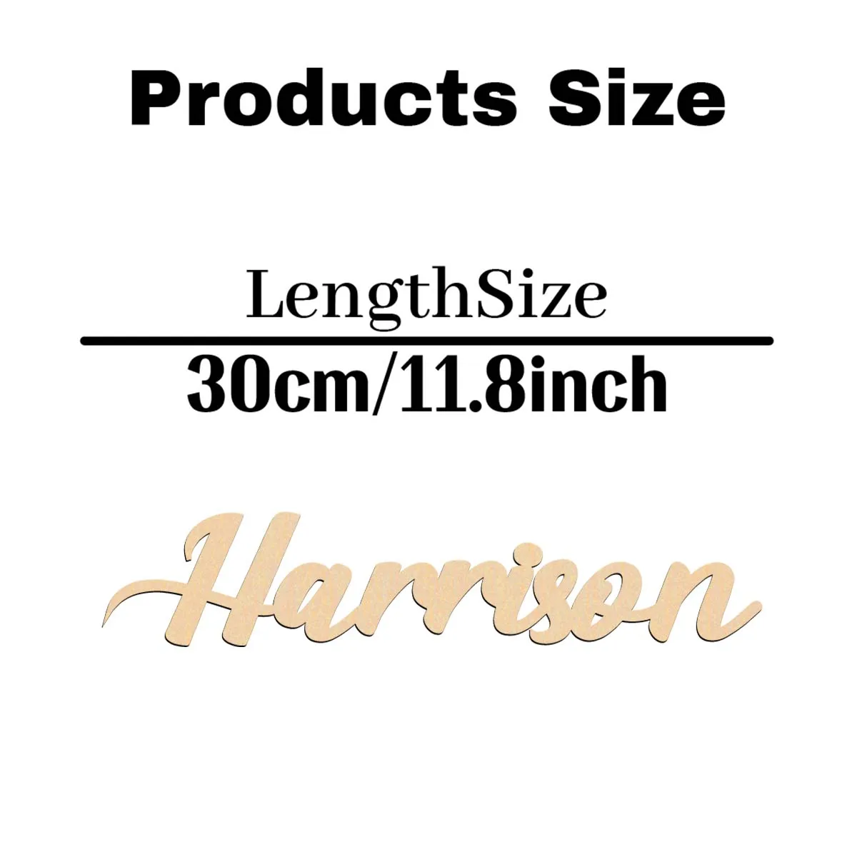 1pc Diy Harrison example Custom Text Wood Material Laser-Cut Sign Wooden Sign Vertical Orientation Door Hanging Decor