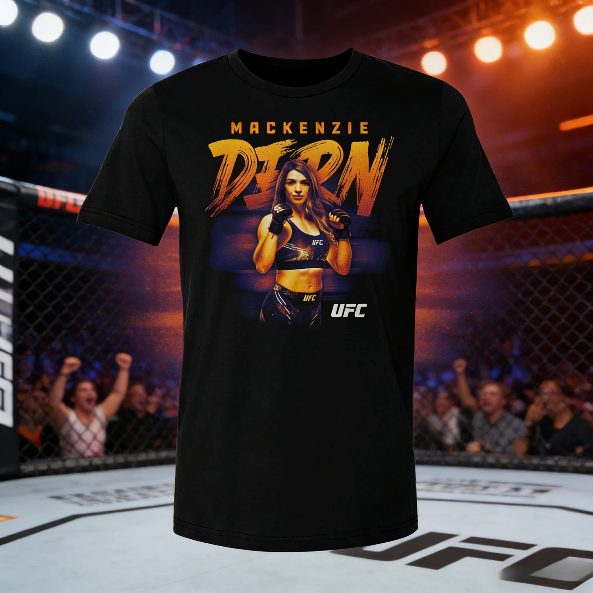 

Лето 2026, UFC Mackenzie Dern Fighting, женская спортивная хлопковая футболка с короткими рукавами, свободная рубашка для фитнеса и отдыха, унисекс