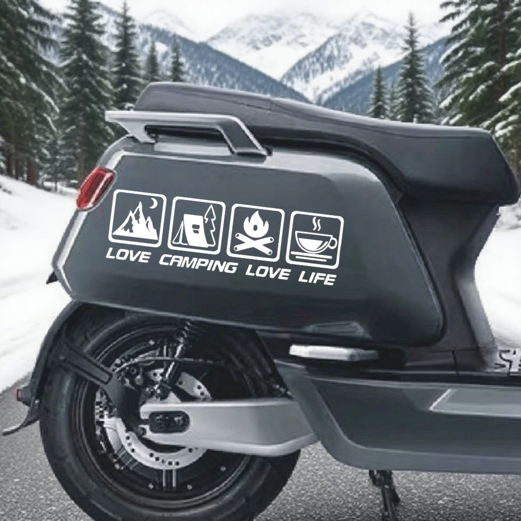 Car Stickers CANPING LOVE LIFE Camping Wilderness Campfire Adventure Car Decoration Stickers Coffee RV Off Road Waterproof