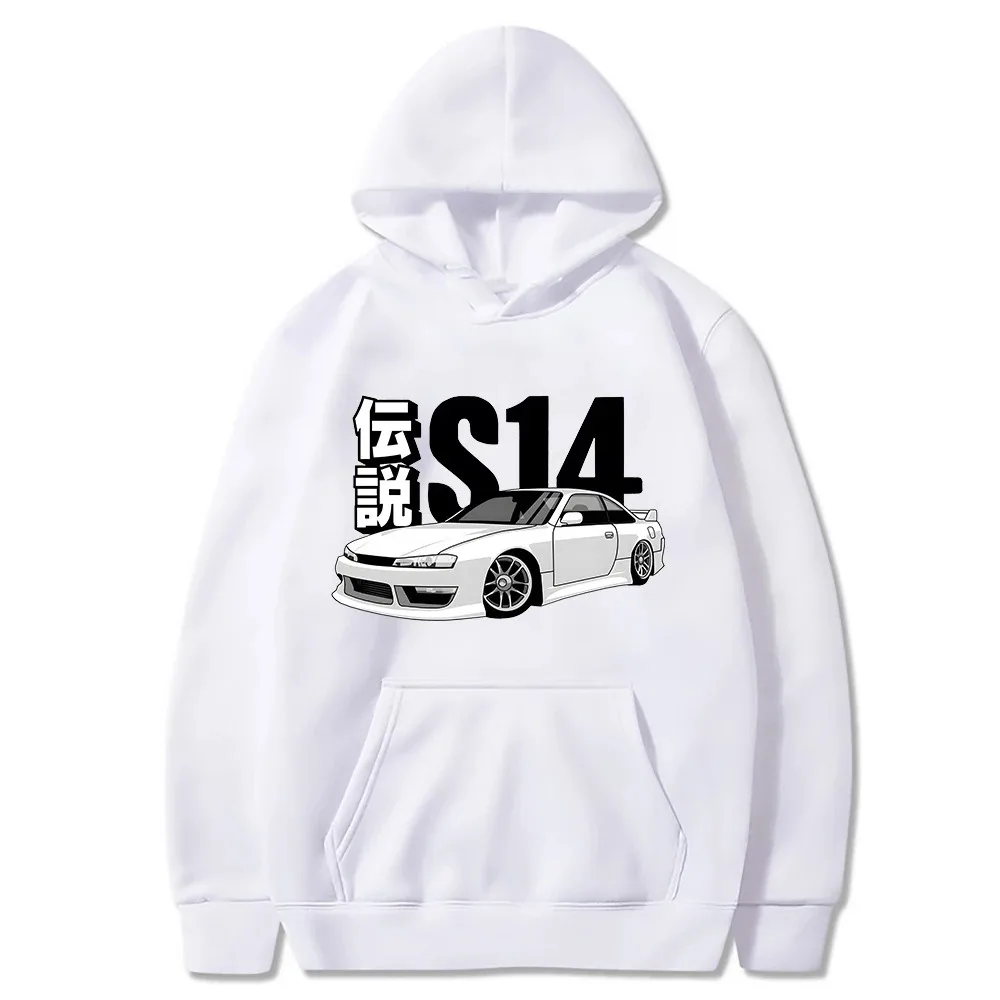 Initial D JDM Hoodie Vintage S14 FD Drift Japanese Cars Printed Sweatshirt Harajuku Tracksuit Loose Men Streetwear Pullover Tops