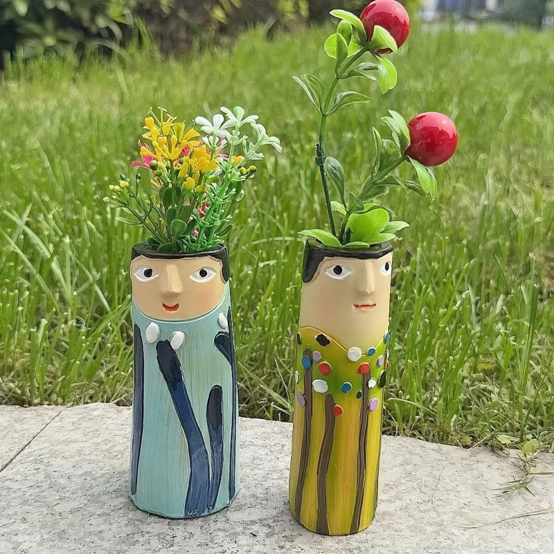 Handmade Resin Art Vase Bohemian Style Creative Home Decoration Ornament Flower Arrangement Pot Plant