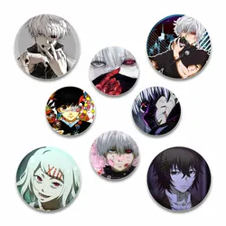 Anime Character Ken Kaneki/Touka Kirishima/Rize Kamishiro Pins Cartoon Badge Buckle Button Brooch for Clothes Decoration Gifts