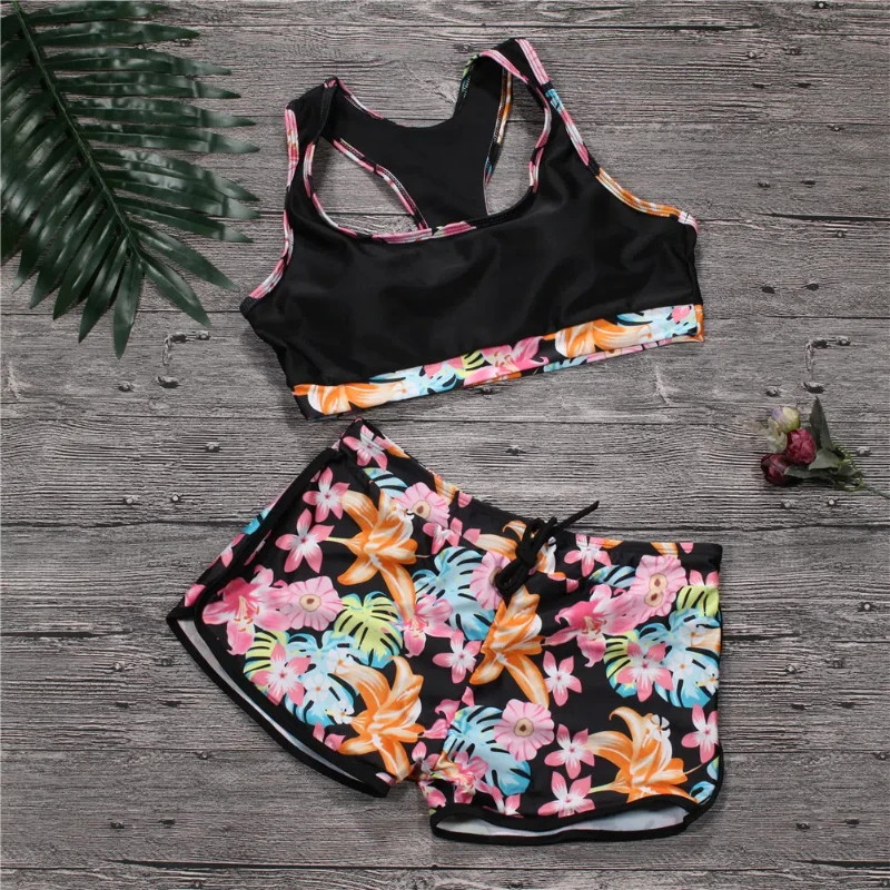 Swimwear 2024 Sexy Swimsuit Women Sporty Tankini Sets Swim Vintage Beach Wear Bathing Suits Female Bandage Swim Suit Trunks