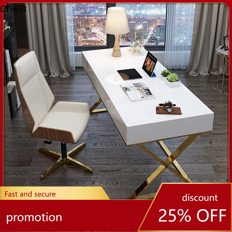 HT Conference Long Table Simple Modern Large Office Discussion Computer Study Desktop Desk Home Office Desk