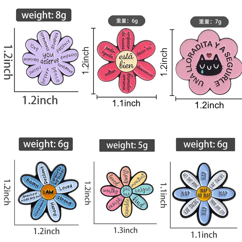 4-7 Stück/Set Turbo Granny Glückskatze Flork Meme Emaille-Anstecknadel Motivierende Zitate Blumen-Abzeichen Anime-Charakter Enten-Brosche Schmuck Geschenk – Detail 5
