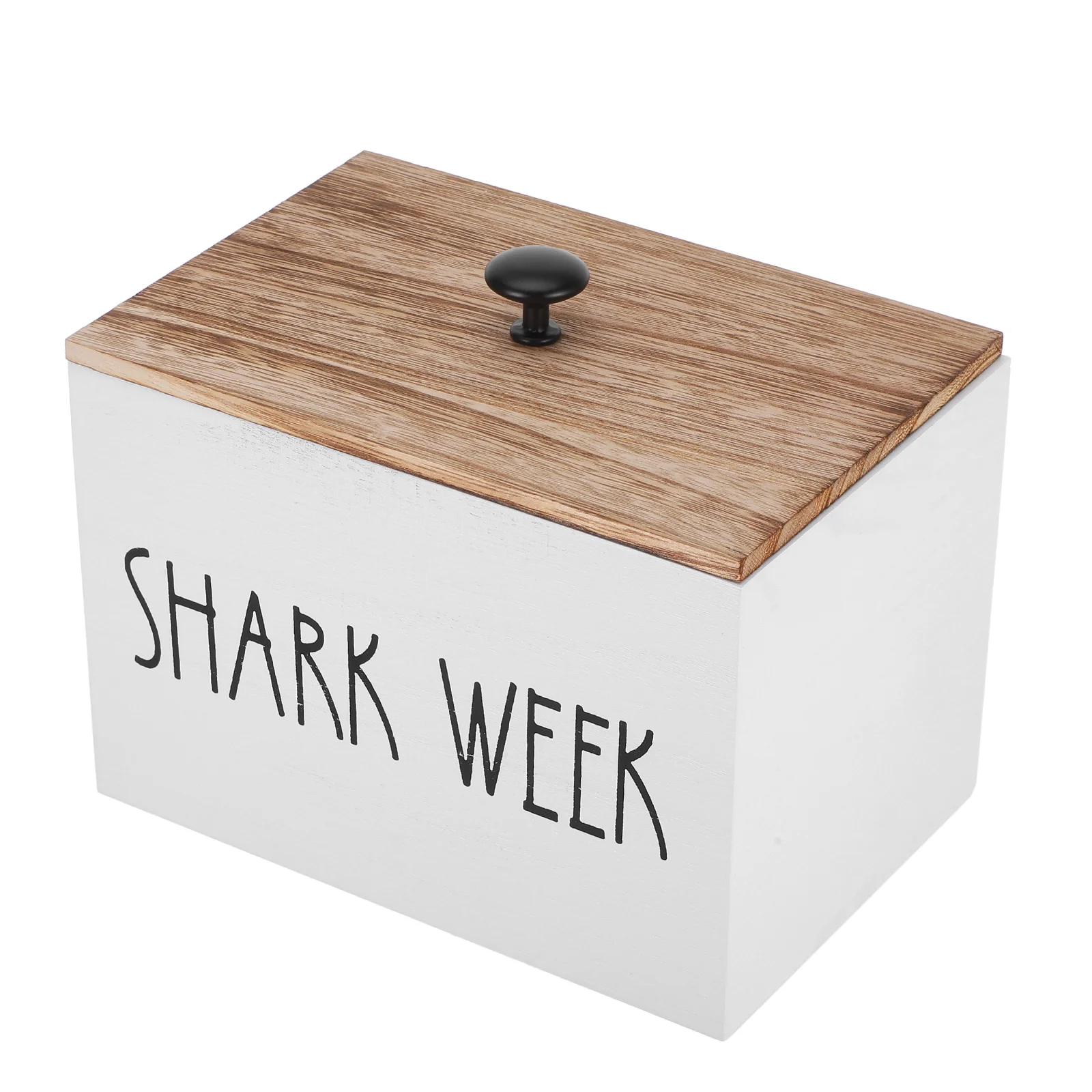 Cotton Pads Dispenser Laundry Room Storage Box Desktop Organizer Shark Week Bathroom Tampons